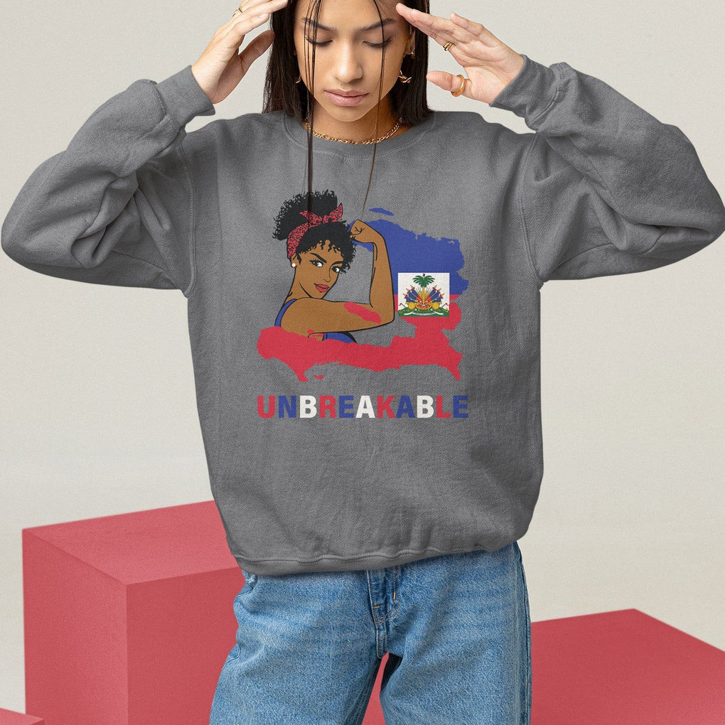 Haitian Queen Sweatshirt Proud Ayiti Woman Unbreakable Haiti TS09 Charcoal Printyourwear