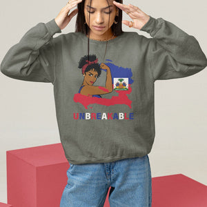 Haitian Queen Sweatshirt Proud Ayiti Woman Unbreakable Haiti TS09 Military Green Printyourwear