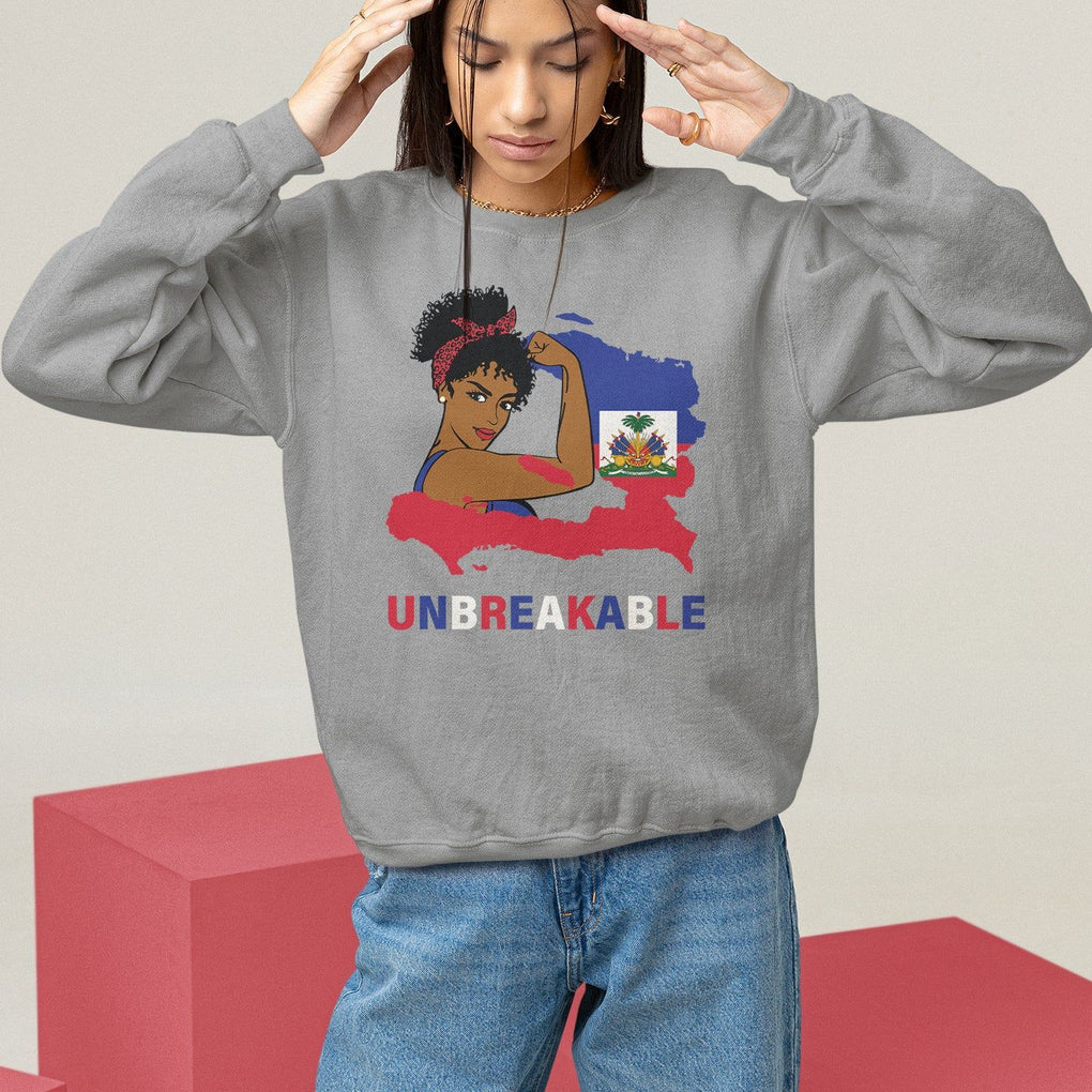 Haitian Queen Sweatshirt Proud Ayiti Woman Unbreakable Haiti TS09 Sport Gray Printyourwear
