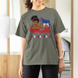 Haitian Queen T Shirt For Women Proud Ayiti Woman Unbreakable Haiti TS09 Military Green Printyourwear