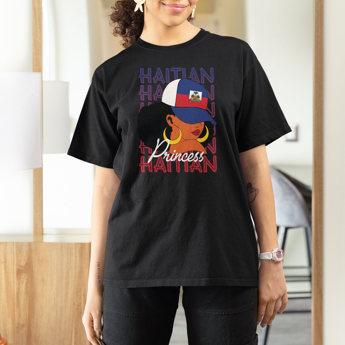 Haitian Princess T Shirt For Women Proud Ayiti Woman Girl Haiti TS09 Black Printyourwear