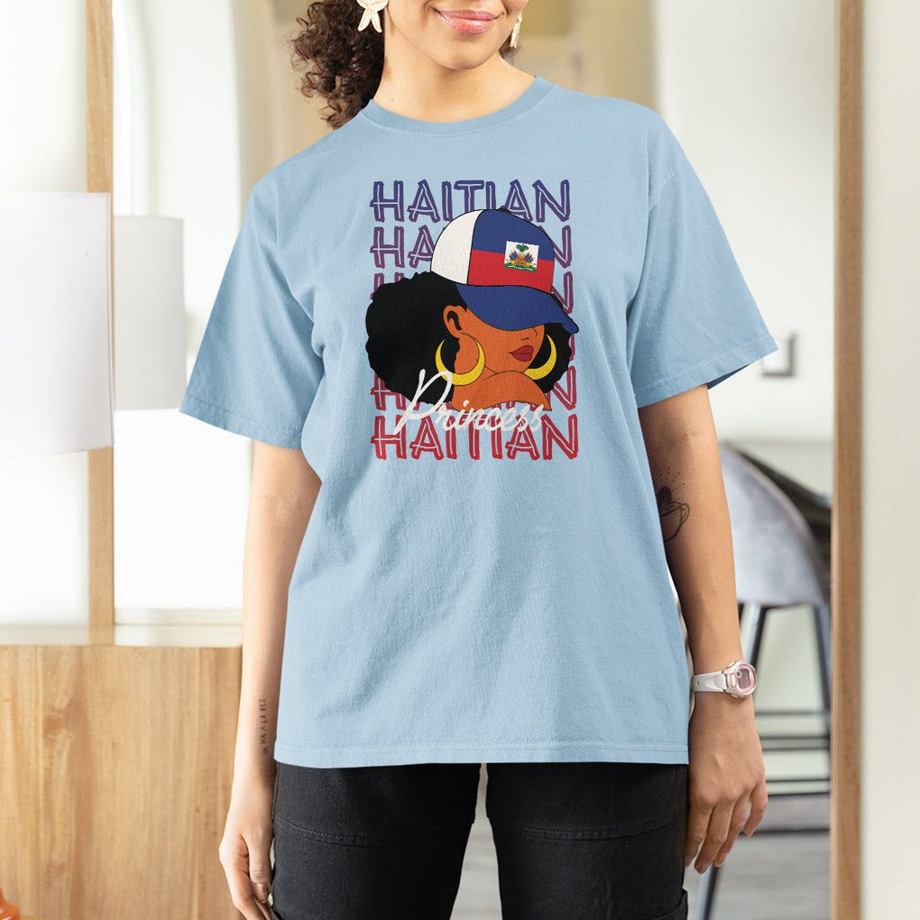 Haitian Princess T Shirt For Women Proud Ayiti Woman Girl Haiti TS09 Light Blue Printyourwear