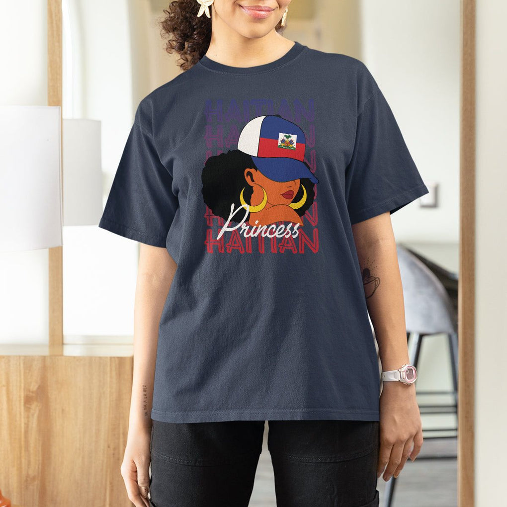 Haitian Princess T Shirt For Women Proud Ayiti Woman Girl Haiti TS09 Navy Printyourwear