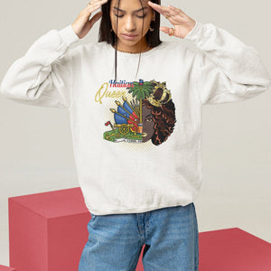 Haitian Princess Sweatshirt Proud Ayiti Woman Girl Haiti TS09 White Printyourwear