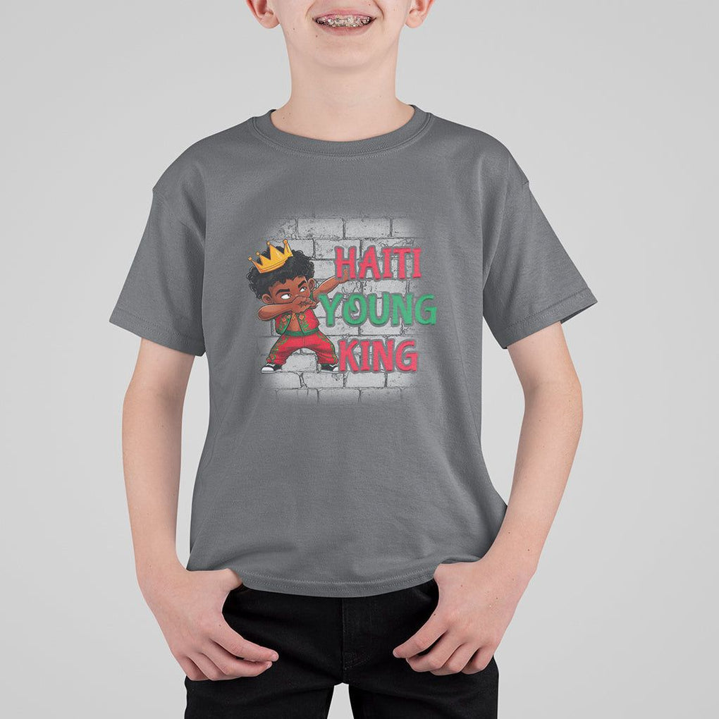 Haiti Young King Haitian Black Boys Kids T Shirt For Kid TS09 Charcoal Printyourwear