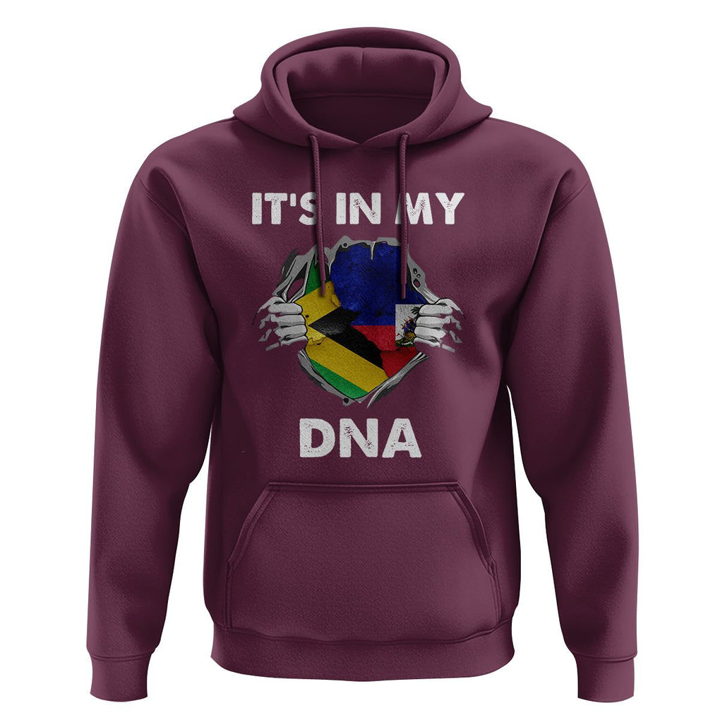 Haitian Jamaican Hoodie It's In My DNA TS09 Maroon Printyourwear