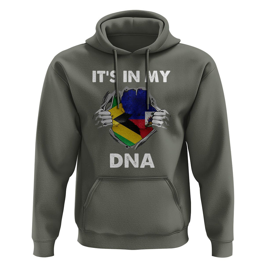 Haitian Jamaican Hoodie It's In My DNA TS09 Military Green Printyourwear