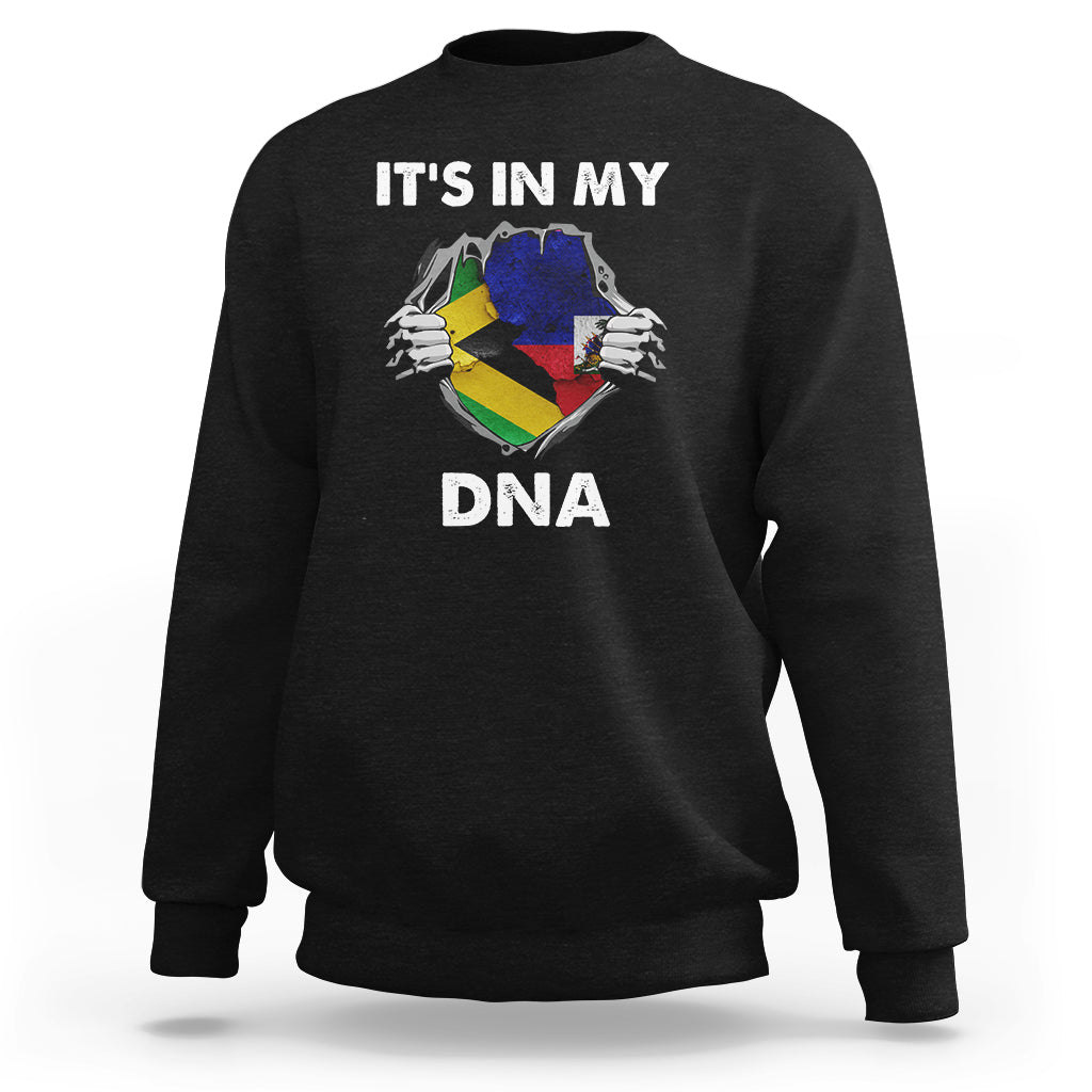 Haitian Jamaican Sweatshirt It's In My DNA TS09 Black Printyourwear