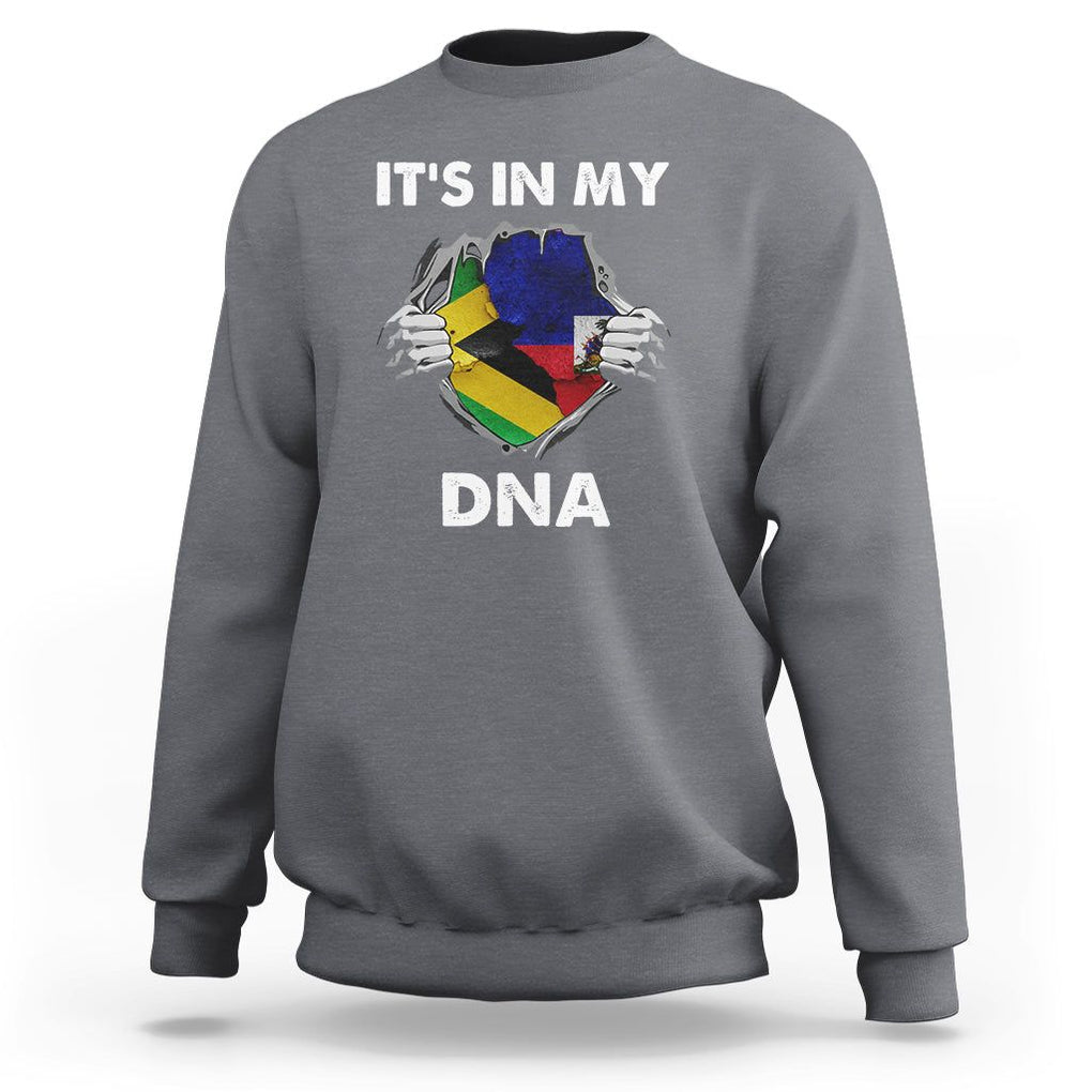Haitian Jamaican Sweatshirt It's In My DNA TS09 Charcoal Printyourwear