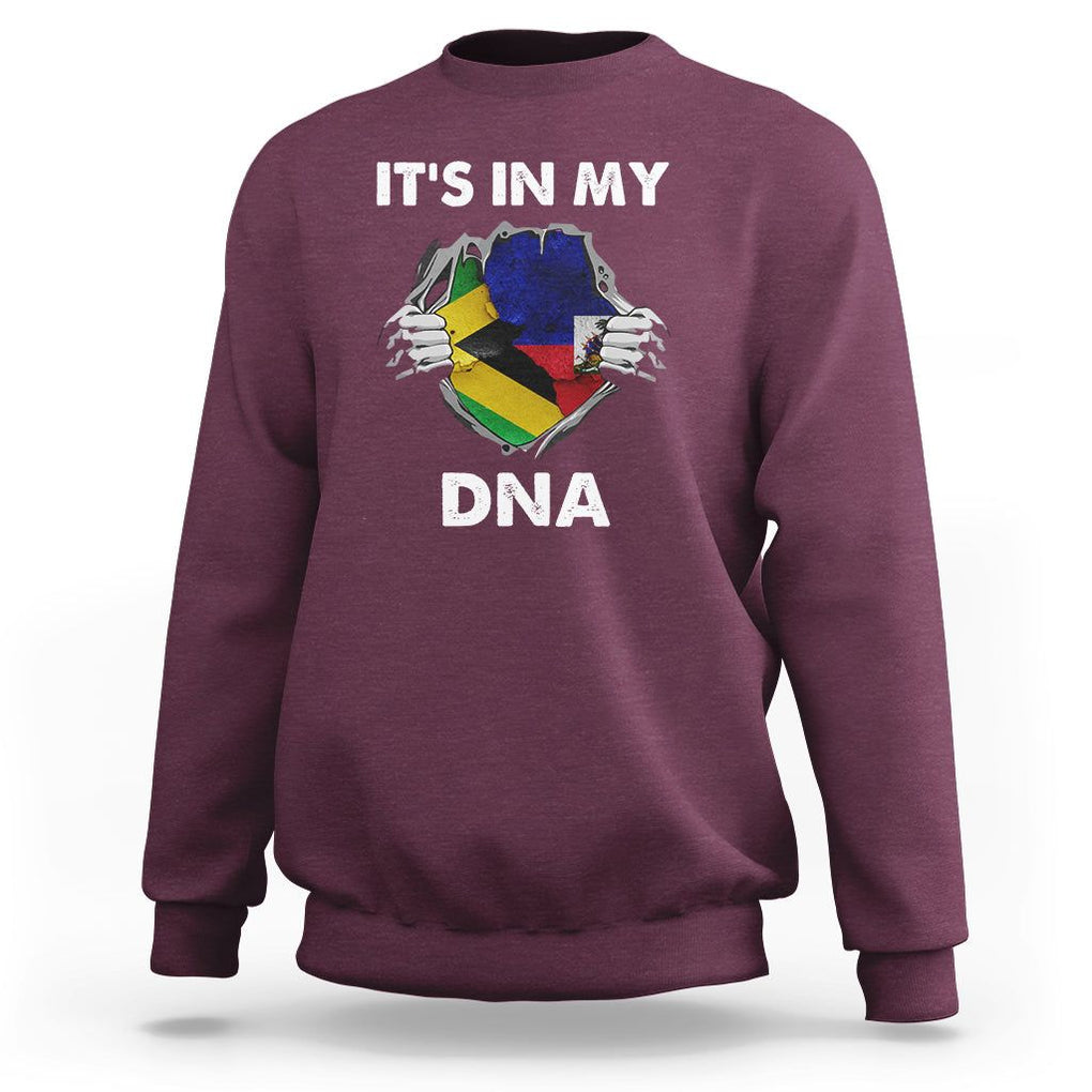 Haitian Jamaican Sweatshirt It's In My DNA TS09 Maroon Printyourwear