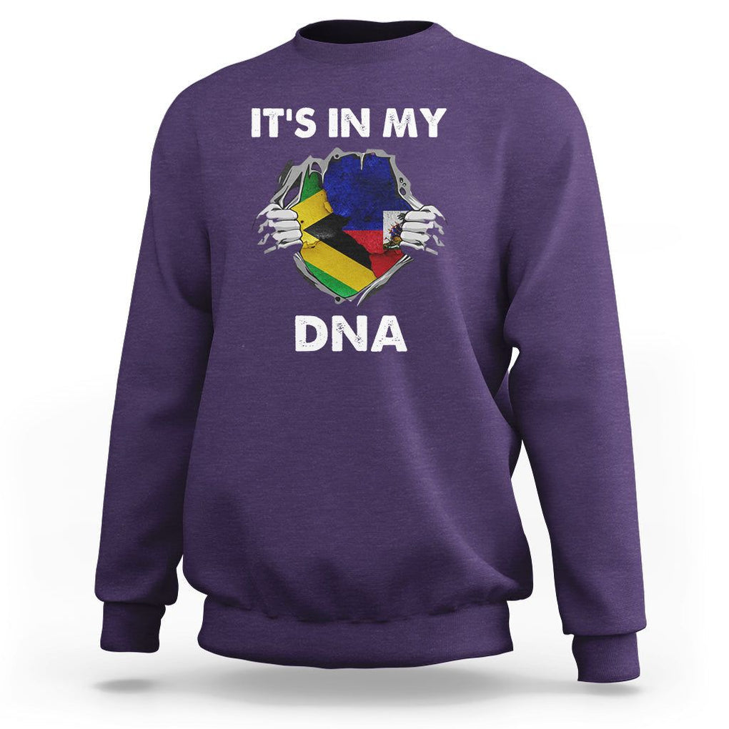 Haitian Jamaican Sweatshirt It's In My DNA TS09 Purple Printyourwear