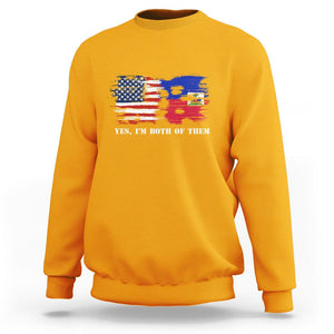 Haitian American Sweatshirt Yes I'm Both Of Them USA Haiti Flag Shirt TS09 Gold Print Your Wear
