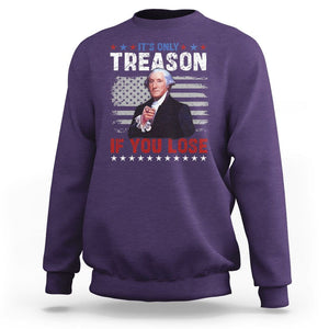 George Washington Sweatshirt It's Only Treason If You Lose 4th Of July TS09 Purple Print Your Wear