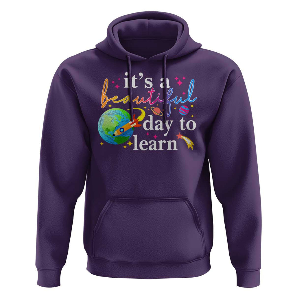 Teacher Hoodie It's A Beautiful Day To Learn Back To School TS09 Purple Print Your Wear