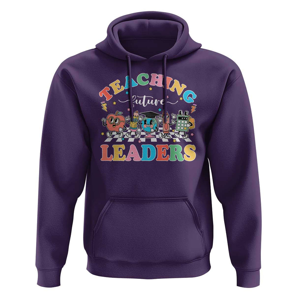 Teacher Hoodie Teaching Future Leaders Back To School TS09 Purple Print Your Wear