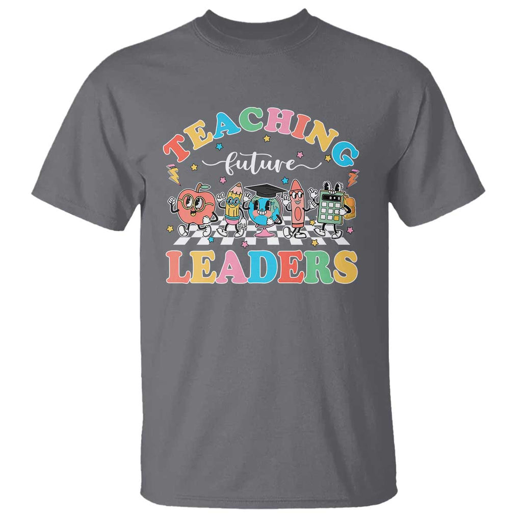 Teacher T Shirt Teaching Future Leaders Back To School TS09 Charcoal Print Your Wear