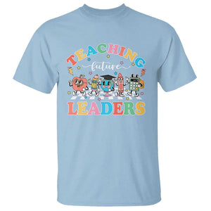 Teacher T Shirt Teaching Future Leaders Back To School TS09 Light Blue Print Your Wear