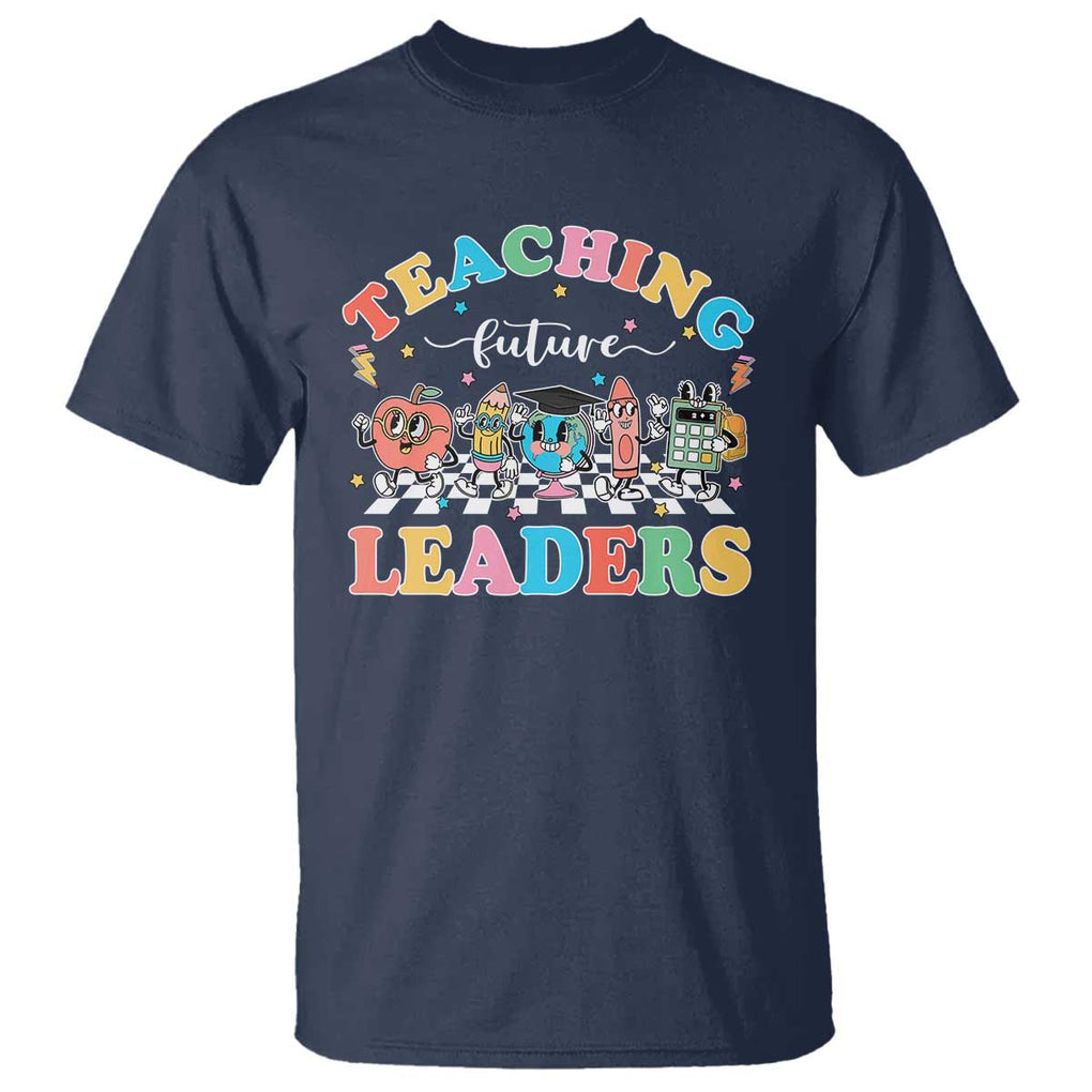 Teacher T Shirt Teaching Future Leaders Back To School TS09 Navy Print Your Wear