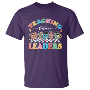 Teacher T Shirt Teaching Future Leaders Back To School TS09 Purple Print Your Wear