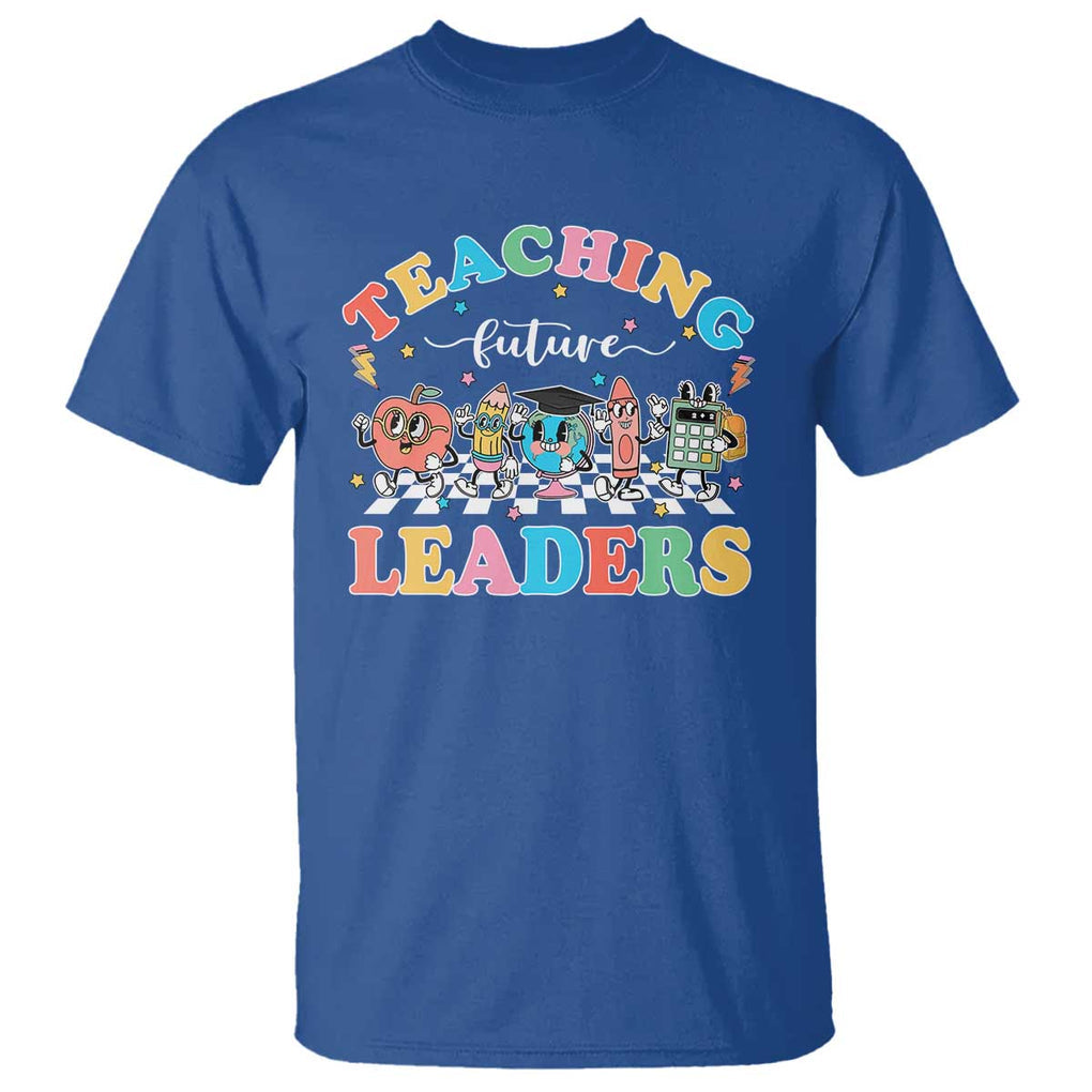 Teacher T Shirt Teaching Future Leaders Back To School TS09 Royal Blue Print Your Wear