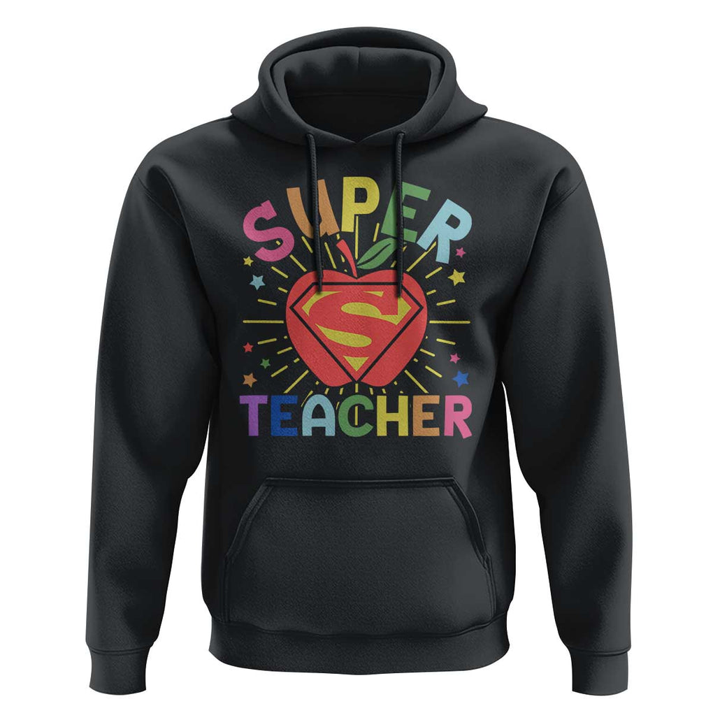 Funny Super Teacher Superhero Apple Hoodie TS09 Black Print Your Wear