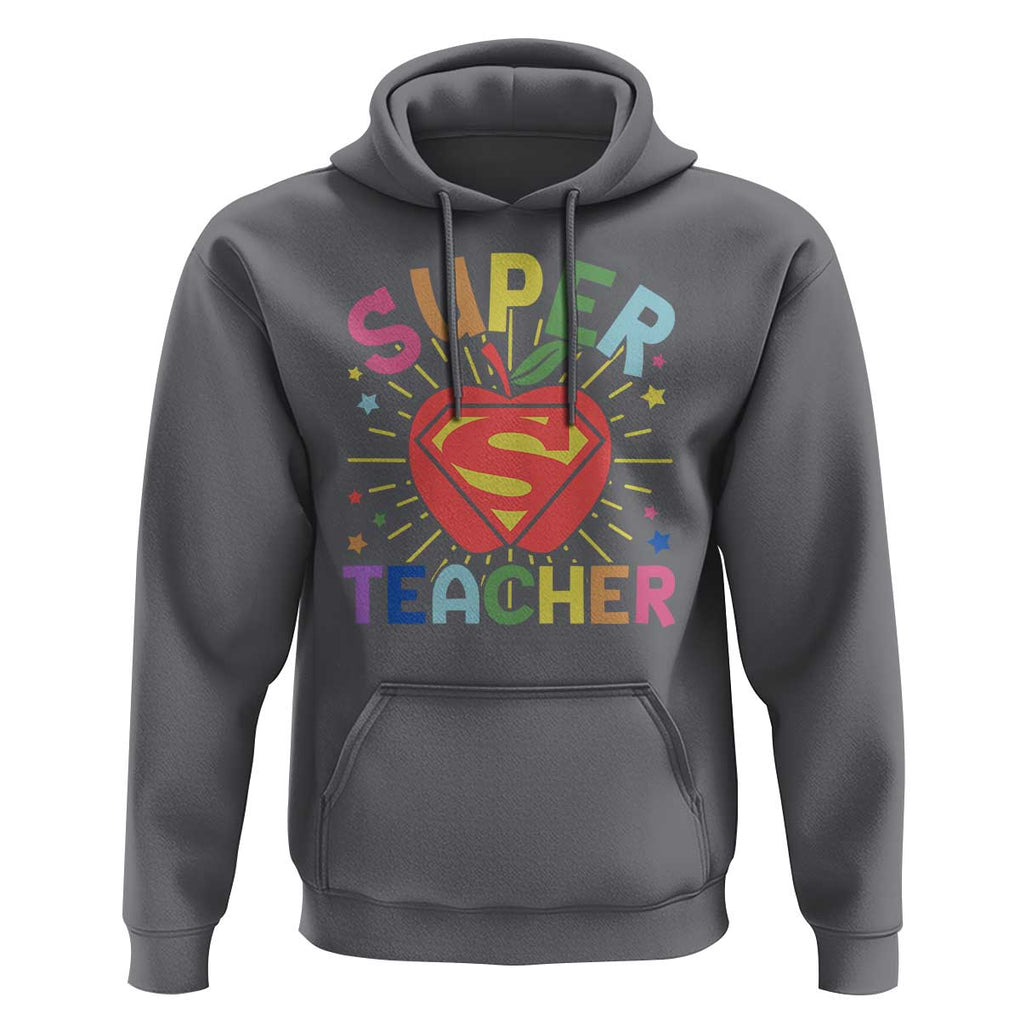 Funny Super Teacher Superhero Apple Hoodie TS09 Charcoal Print Your Wear