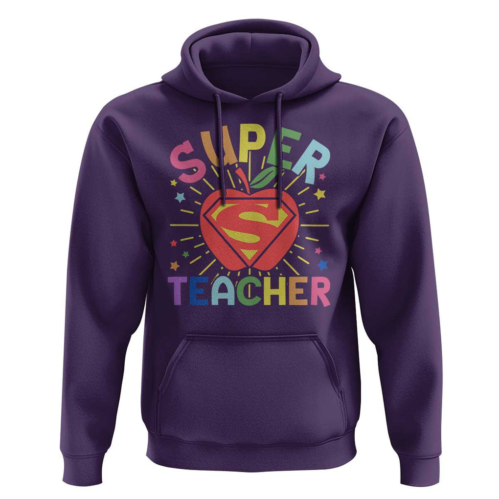 Funny Super Teacher Superhero Apple Hoodie TS09 Purple Print Your Wear