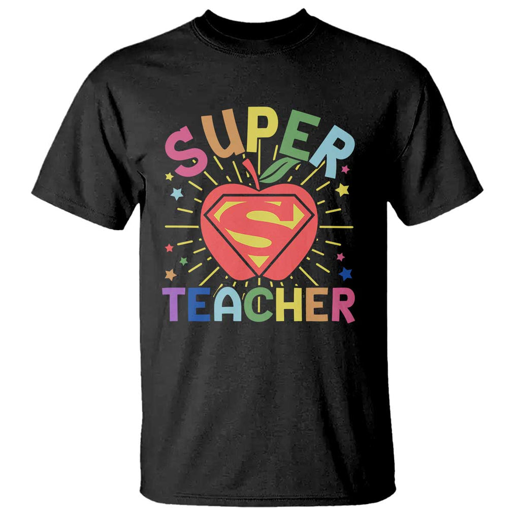 Funny Super Teacher Superhero Apple T Shirt TS09 Black Print Your Wear