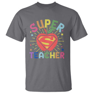 Funny Super Teacher Superhero Apple T Shirt TS09 Charcoal Print Your Wear