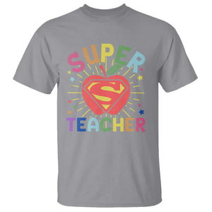 Funny Super Teacher Superhero Apple T Shirt TS09 Sport Gray Print Your Wear
