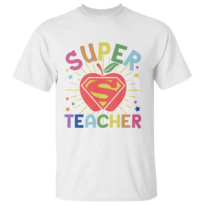 Funny Super Teacher Superhero Apple T Shirt TS09 White Print Your Wear