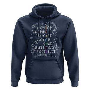 Teacher Mentor Inspire Educate Coach Hoodie TS09 Navy Print Your Wear