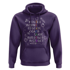 Teacher Mentor Inspire Educate Coach Hoodie TS09 Purple Print Your Wear