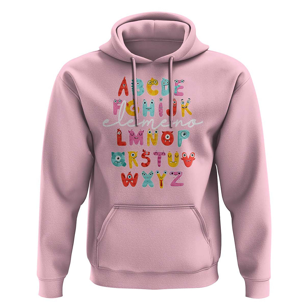 Teacher Alphabet Elemeno Cute Little Monster Hoodie TS09 Light Pink Print Your Wear