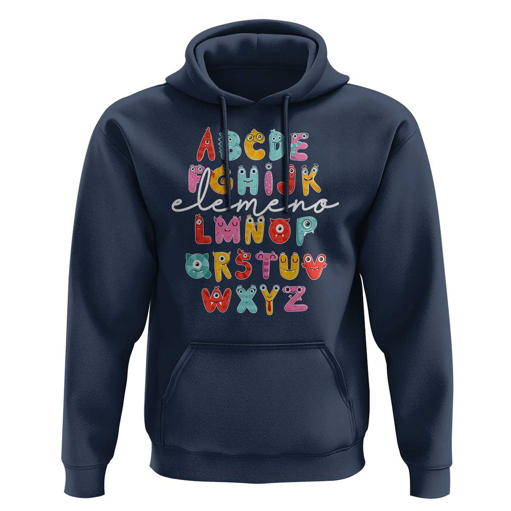 Teacher Alphabet Elemeno Cute Little Monster Hoodie TS09 Navy Print Your Wear