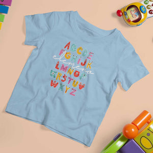 Teacher Alphabet Elemeno Cute Little Monster T Shirt For Kid TS09 Light Blue Print Your Wear