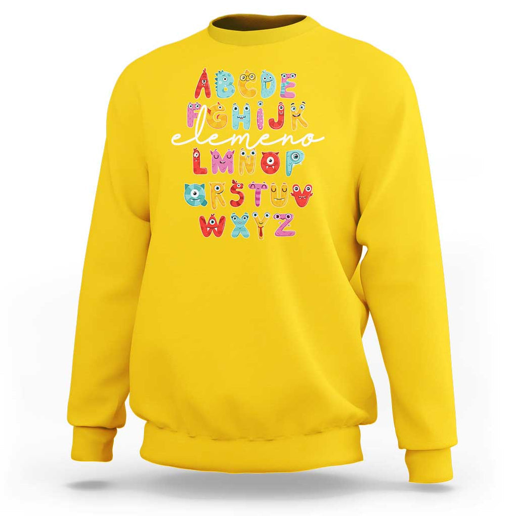 Teacher Alphabet Elemeno Cute Little Monster Sweatshirt TS09 Daisy Print Your Wear