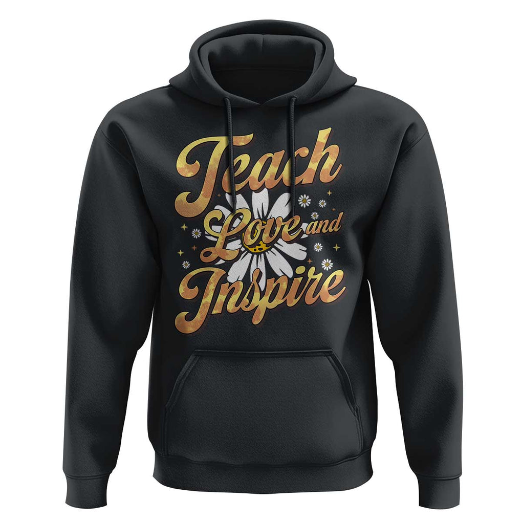 Teacher Hoodie Teach Love Inspire Back To School TS09 Black Print Your Wear