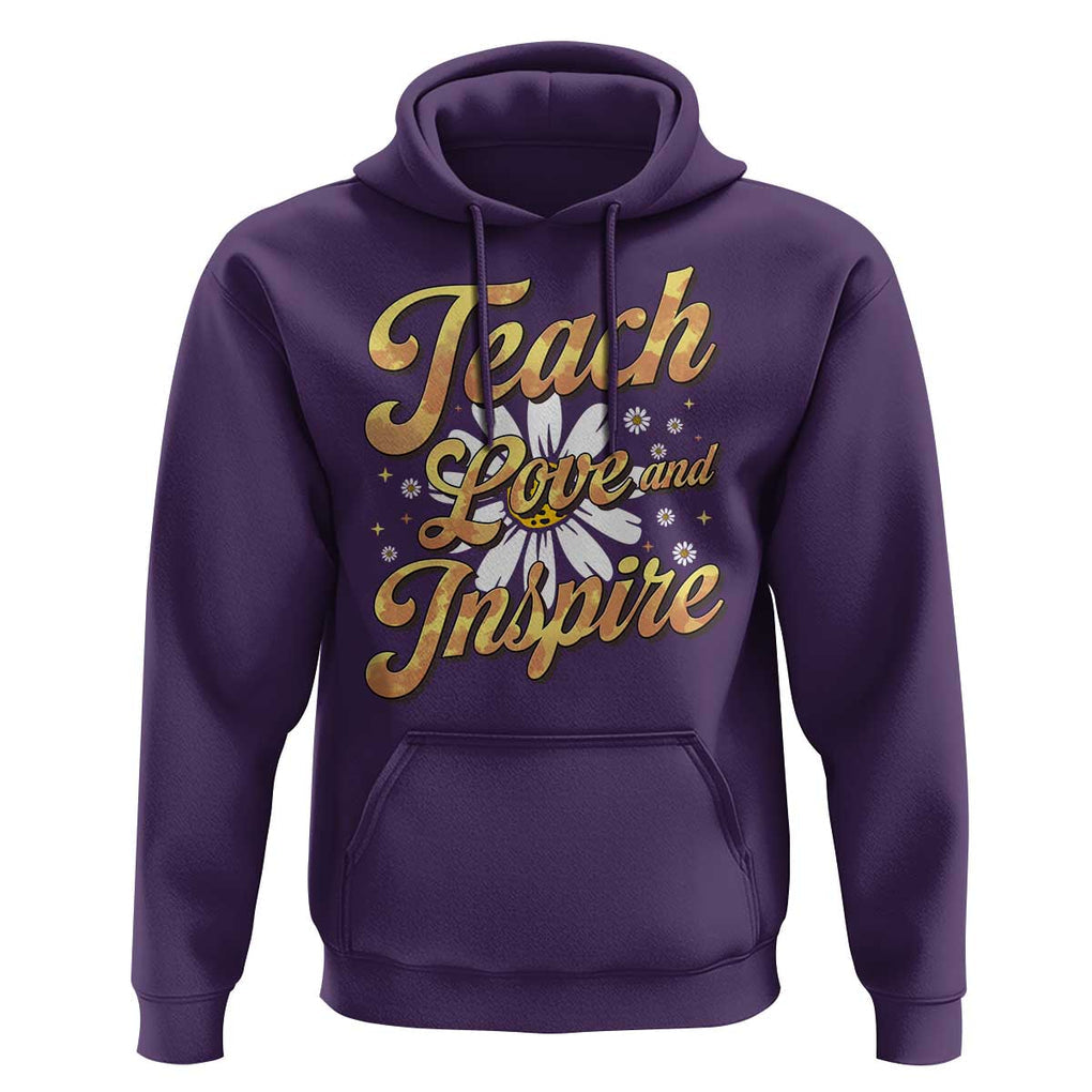 Teacher Hoodie Teach Love Inspire Back To School TS09 Purple Print Your Wear