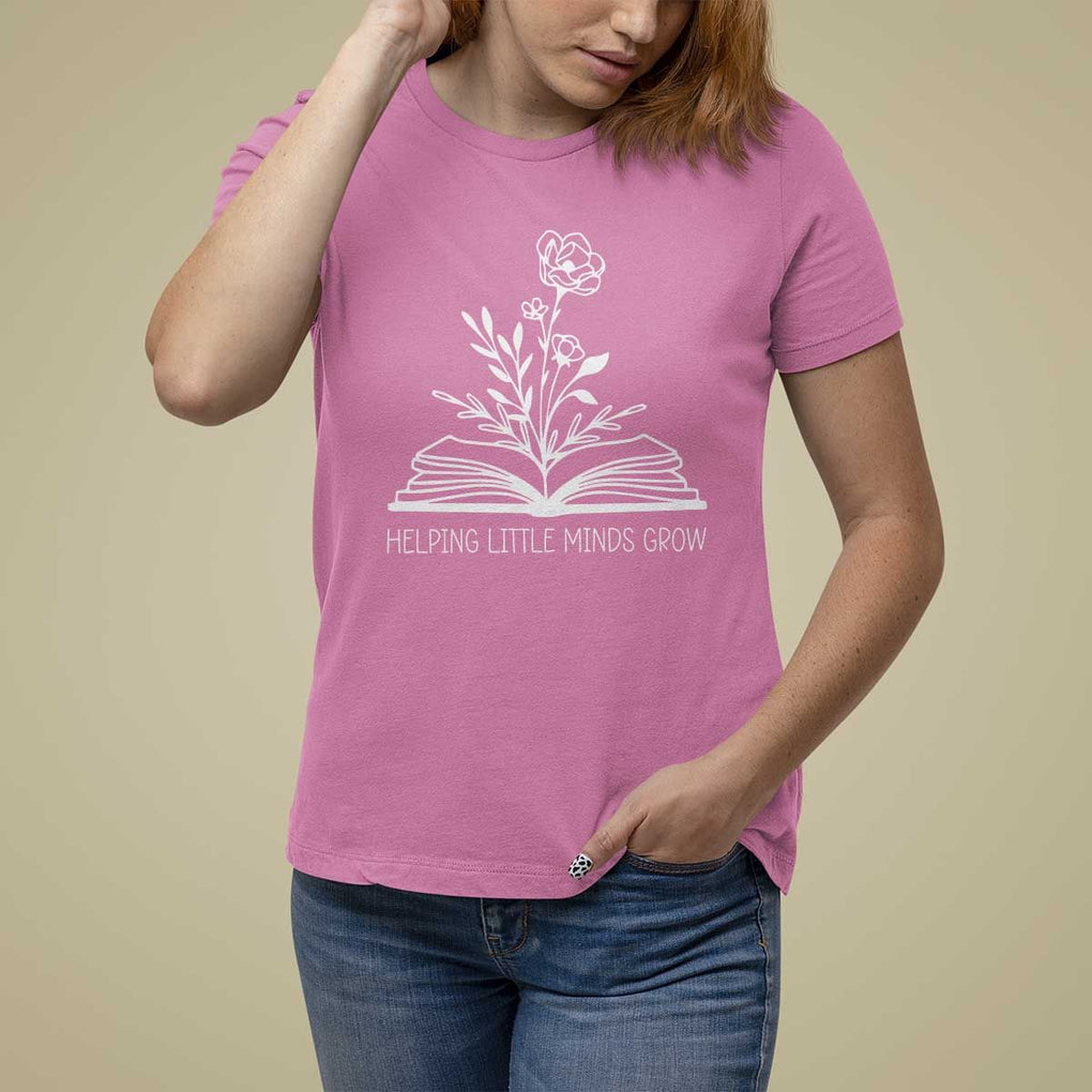 Teacher T Shirt For Women Helping Little Minds Grow Back To School TS09 Azalea Print Your Wear