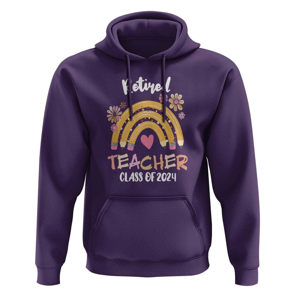 Retired Teacher Hoodie Class Of 2024 Retirement TS09 Purple Print Your Wear
