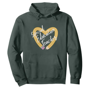 Special Education Teacher Teach Them Love Them Autism ADHD Hoodie TS09 Dark Forest Green Print Your Wear