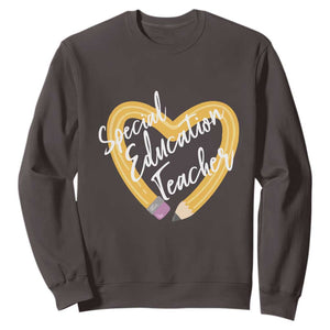Special Education Teacher Teach Them Love Them Autism ADHD Sweatshirt TS09 Dark Chocolate Print Your Wear