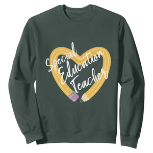 Special Education Teacher Teach Them Love Them Autism ADHD Sweatshirt TS09 Dark Forest Green Print Your Wear
