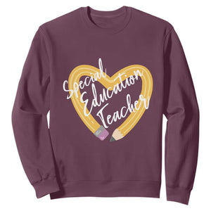 Special Education Teacher Teach Them Love Them Autism ADHD Sweatshirt TS09 Maroon Print Your Wear