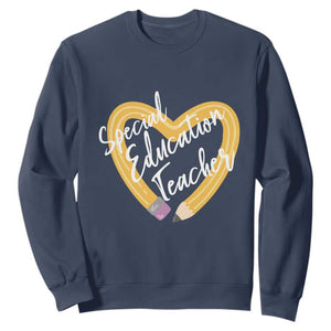 Special Education Teacher Teach Them Love Them Autism ADHD Sweatshirt TS09 Navy Print Your Wear