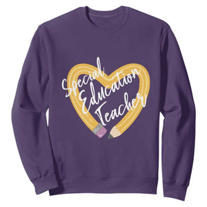 Special Education Teacher Teach Them Love Them Autism ADHD Sweatshirt TS09 Purple Print Your Wear