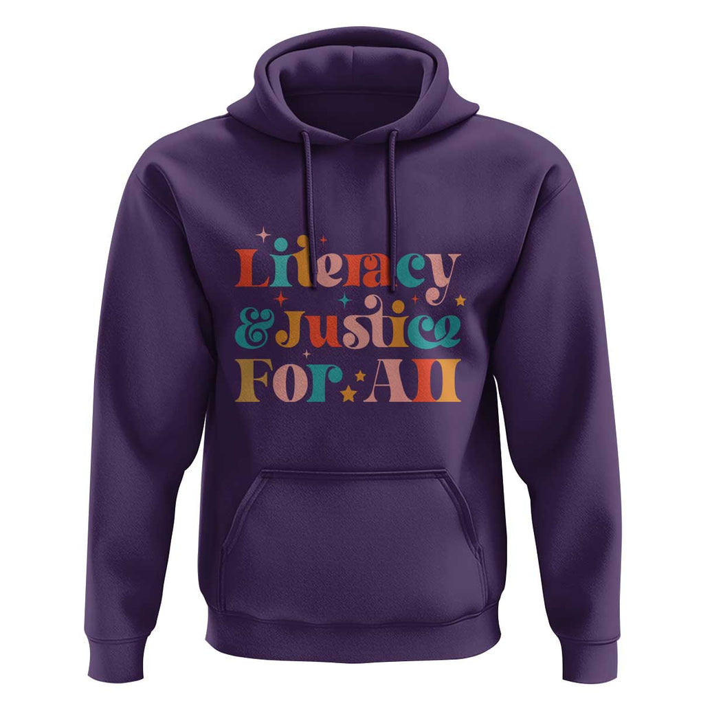 Librarian Hoodie Literacy Justice For All TS09 Purple Print Your Wear