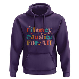 Librarian Hoodie Literacy Justice For All TS09 Purple Print Your Wear
