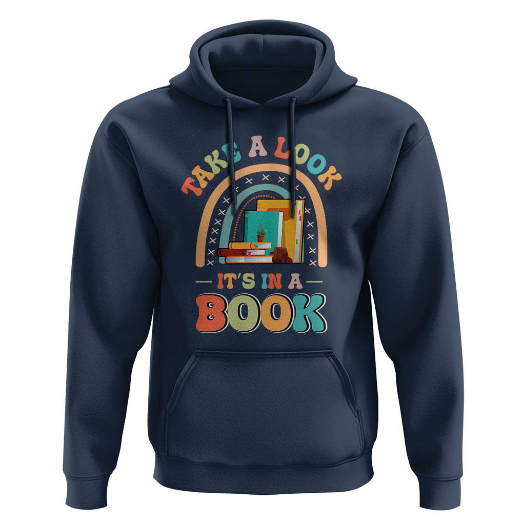 Librarian Hoodie Take A Look It's in A Book TS09 Navy Print Your Wear